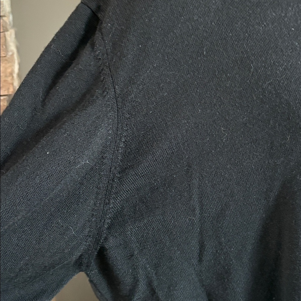 Gran Sasso Made in Italy wool silk blend black crewneck long sleeve sweater - Picture 3 of 16